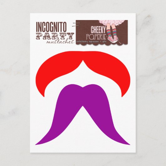 Incognito Party Mustaches 2 Briefkaart (Voorkant)