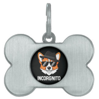 Incognito Stille Corgi met Zonnebril Huisdieren Naamplaatje