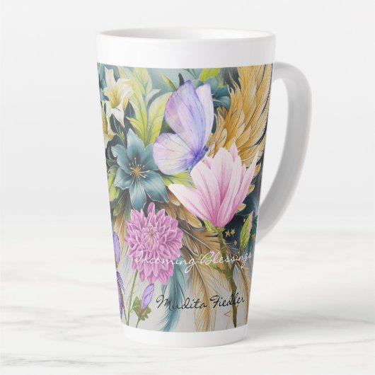Incoming Blessings-Latte Mug Latte Mok (Rechterhoek)