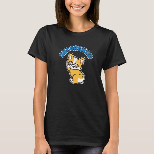 Incorgnito Corgi Loaf Cute Puppy Dog Wearing Shade T-shirt (Voorkant)