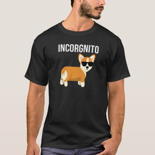 Incorgnito Corgi met zonnebril Incognito T-shirt (Voorkant)