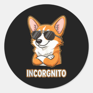 Incorgnito Grappige Welshe Corgi Hondeneigenaar Hu Ronde Sticker
