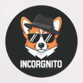 Incorgnito Stealthy Corgi in de kleuren Labels (Design 2)