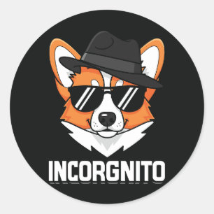 Incorgnito Stealthy Corgi in de kleuren Ronde Sticker