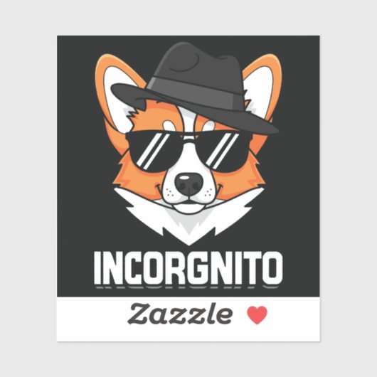 Incorgnito Stealthy Corgi in de kleuren Sticker (Vel)