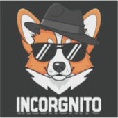 Incorgnito Stealthy Corgi in de kleuren Sticker (Voorkant)