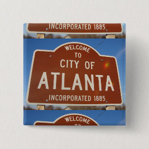 Incorporated Atlanta Vierkante Button 5,1 Cm