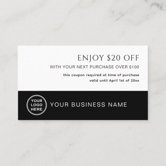 Increase Repeat Customers Modern Gift Voucher Kortingskaartje (Achterkant)