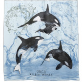 Incredible Black and White Watercolor Orcas Douchegordijn (Voorkant)