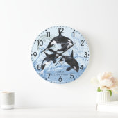 Incredible Black and White Watercolor Orcas Grote Klok (Huis)
