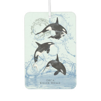 Incredible Black and White Watercolor Orcas Luchtverfrisser