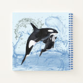 Incredible Black and White Watercolor Orcas Notitieboek (Achterkant)