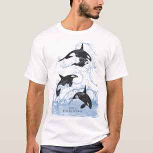Incredible Black and White Watercolor Orcas T-shirt
