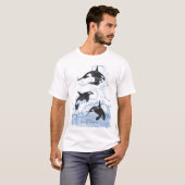 Incredible Black and White Watercolor Orcas T-shirt (Voorkant volledig)