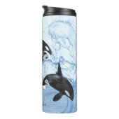 Incredible Black and White Watercolor Orcas Thermosbeker (Geroteerd rechts)