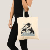 Incredible Black and White Watercolor Orcas Tote Bag (Voorkant (product))