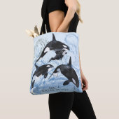 Incredible Black and White Watercolor Orcas Tote Bag (Dichtbij)