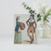 "Incroyable et Merveilleuse", c.1775 Briefkaart (Staand voorkant)