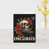 Incubus Crow Linker Schedel Bloem Halloween Kostuu Kaart (Gele Bloem)