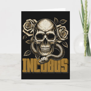 Incubus Schedel En Slangen Met Rozen Donkere Vinta Kaart