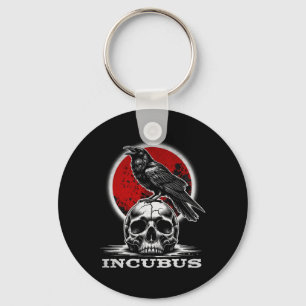 Incubus schedel met maan en kraai gotische Hallowe Sleutelhanger