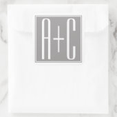 Incurieurs voor klasparen| wit en grijs vierkante sticker (Tas)