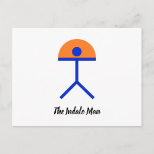 Indalo Man Blue en Oranje Briefkaart