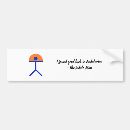 Indalo Man Good Luck Blue en Oranje Bumpersticker (Voorkant)