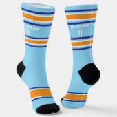 Indego and blue & orange - Name Number Socks Sokken (Gebogen)