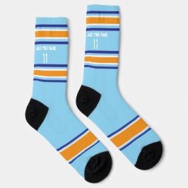 Indego and blue & orange - Name Number Socks Sokken