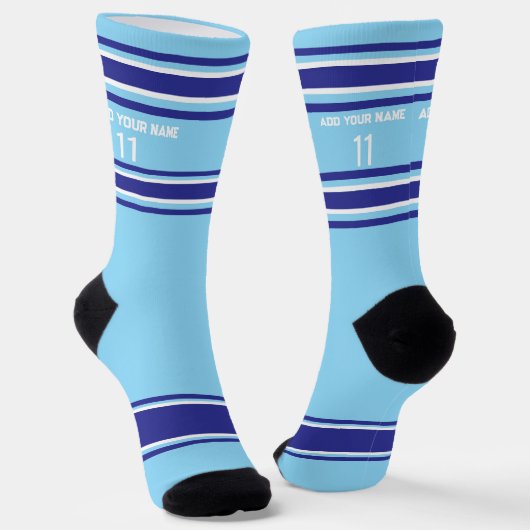 Indego and blue Sport Jersey - Name Number Socks Sokken (Gebogen)