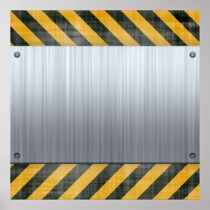 Indeling van geborstelde metalen gevarenconstructi poster