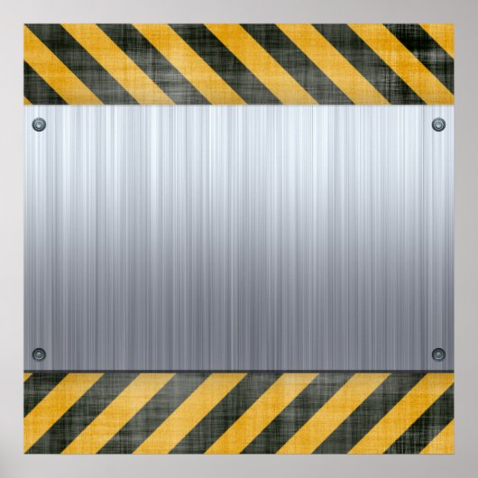 Indeling van geborstelde metalen gevarenconstructi poster (Voorkant)