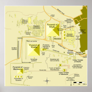 Indeling van het Giza-piramide-complex diagram Poster