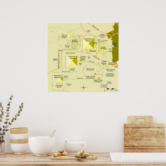 Indeling van het Giza-piramide-complex diagram Poster (Keuken)