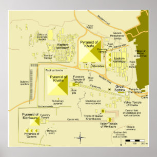 Indeling van het Giza-piramide-complex diagram Poster