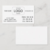 Indeling visitekaartje (Voorkant / Achterkant)