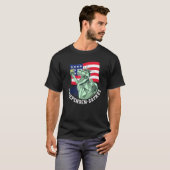 Independen-Saurus 4 juli dinosaurus onafhankelijkh T-shirt (Voorkant volledig)