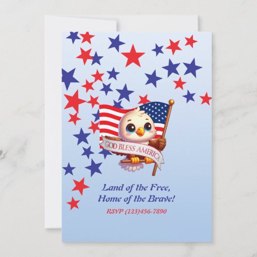 Independence Day 4th of July God Bless America🇺🇸 Kaart (Achterkant)