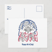 Independence Day American Eagle Briefkaart (Voorkant / Achterkant)