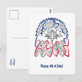 Independence Day American Eagle Briefkaart (Voorkant / Achterkant)