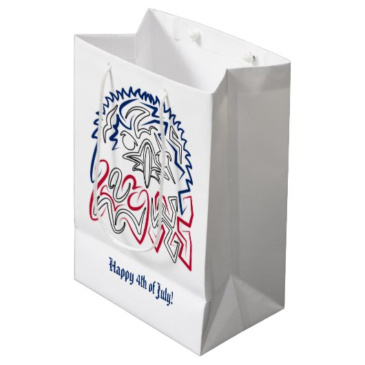 Independence Day American Eagle Medium Cadeauzakje (Voorkant Gekanteld)