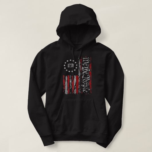 Independence Day American Flag Patriotic 1776 We T Hoodie (Design voorkant)