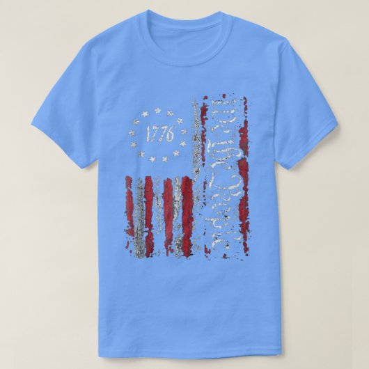 Independence Day American Flag Patriotic 1776 We T T-shirt (Design voorkant)