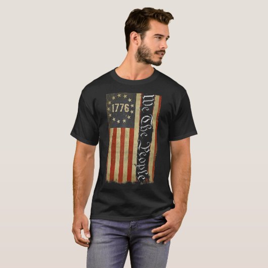 Independence Day American Flag Patriotic 1776 We T T-shirt (Voorkant volledig)