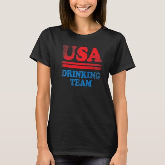 Independence Day Apparel USA Drink team 4e van T-shirt (Voorkant)