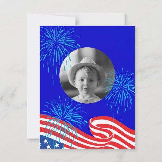 Independence Day Bash: Verjaardagsviering van Kind Kaart (Achterkant)