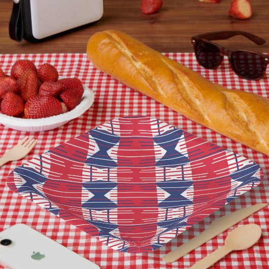 Independence Day BBQ Patriottische Kleuren Papieren Bordje (Picknick)