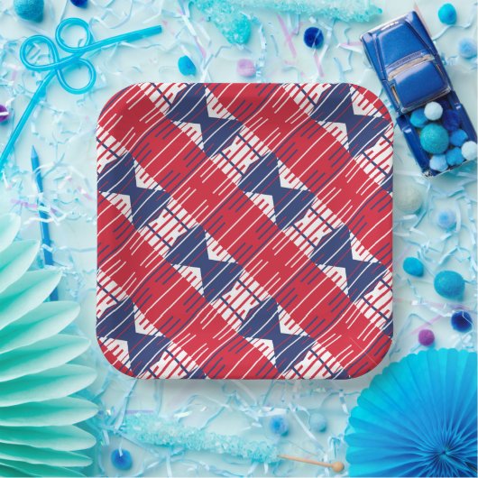 Independence Day BBQ Patriottische Kleuren Papieren Bordje (Feest)