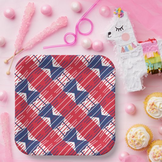 Independence Day BBQ Patriottische Kleuren Papieren Bordje (Feest)